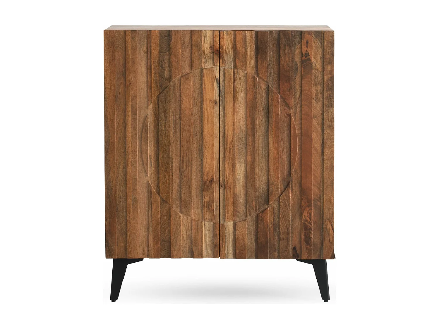 Hohe Sideboard mit 2 Türen aus massivem Mangoholz