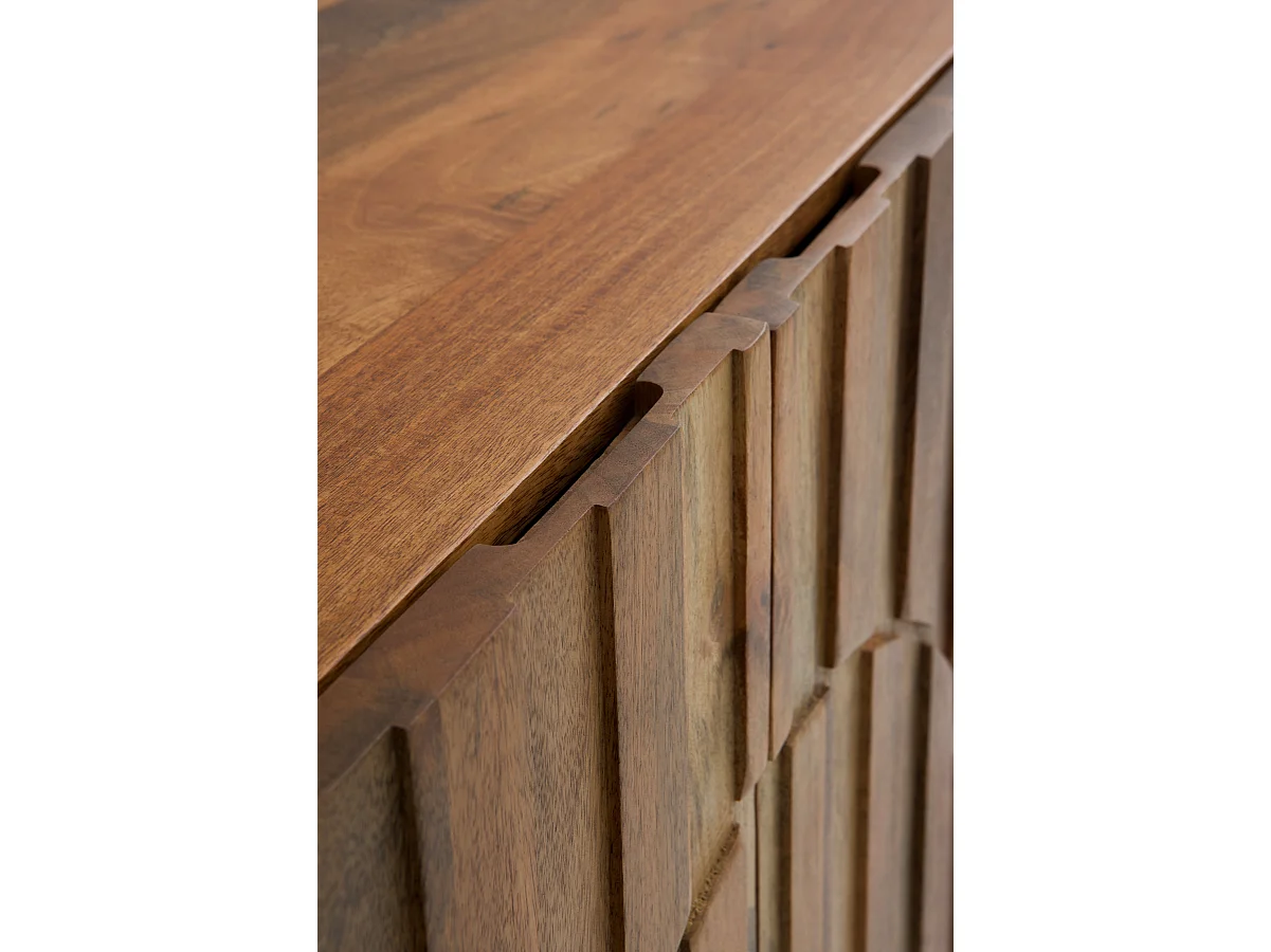 Hohe Sideboard mit 2 Türen aus massivem Mangoholz