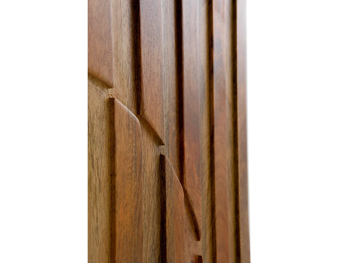 Hohe Sideboard mit 2 Türen aus massivem Mangoholz