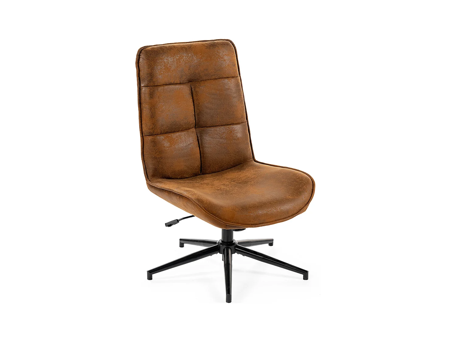 Fauteuil pivotant réglable en hauteur sans accoudoir en tissu microfibre style rétro vintage,CHARLOTTE