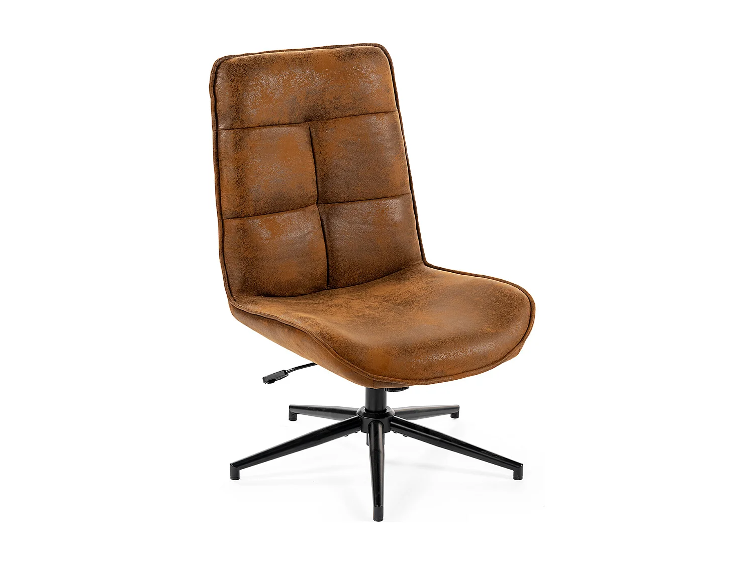 Fauteuil pivotant réglable en hauteur sans accoudoir en tissu microfibre style rétro vintage,CHARLOTTE