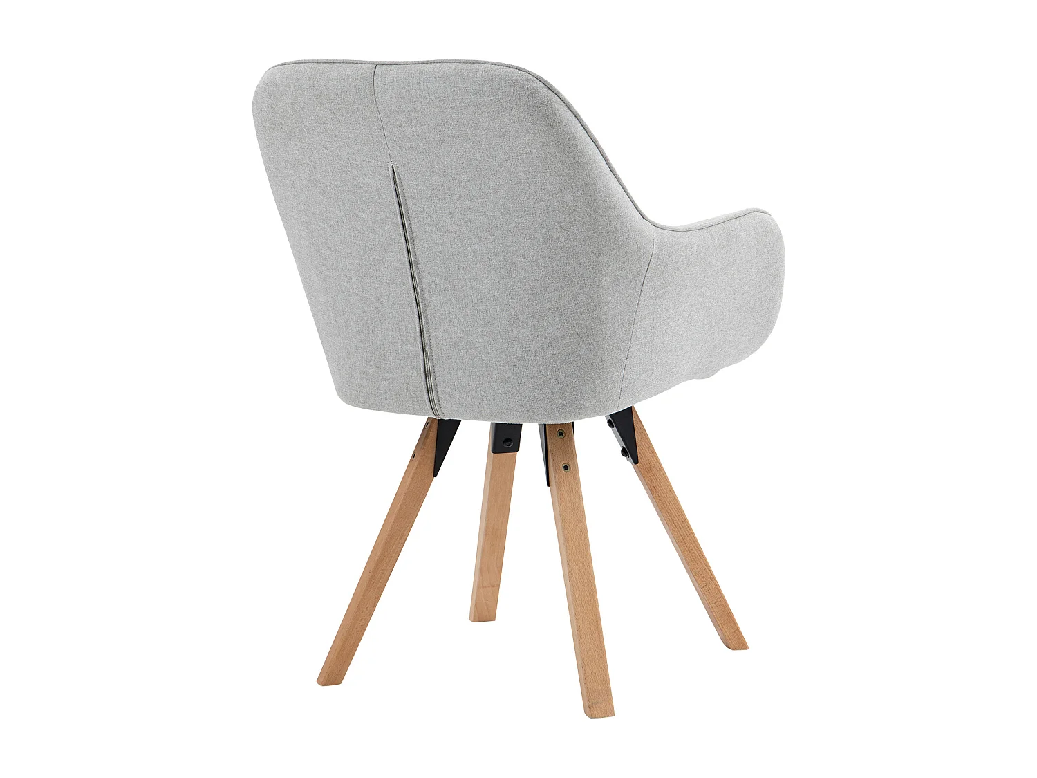 Fauteuil pivotant en tissu style scandinave pied en bois de hêtre,CARSON