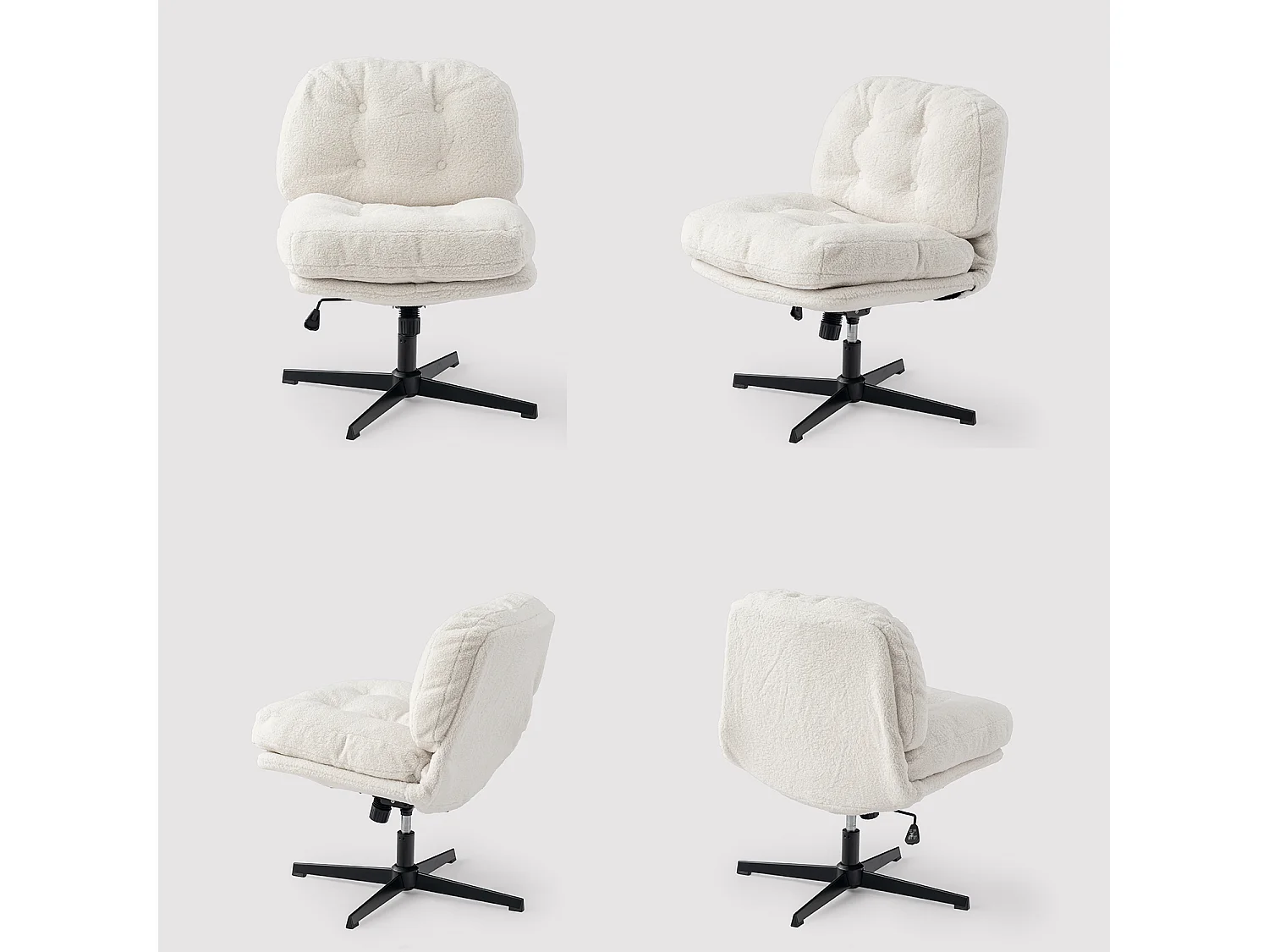 Fauteuil pivotant réglable en hauteur sans accoudoir en bouclette,ALINTONEX