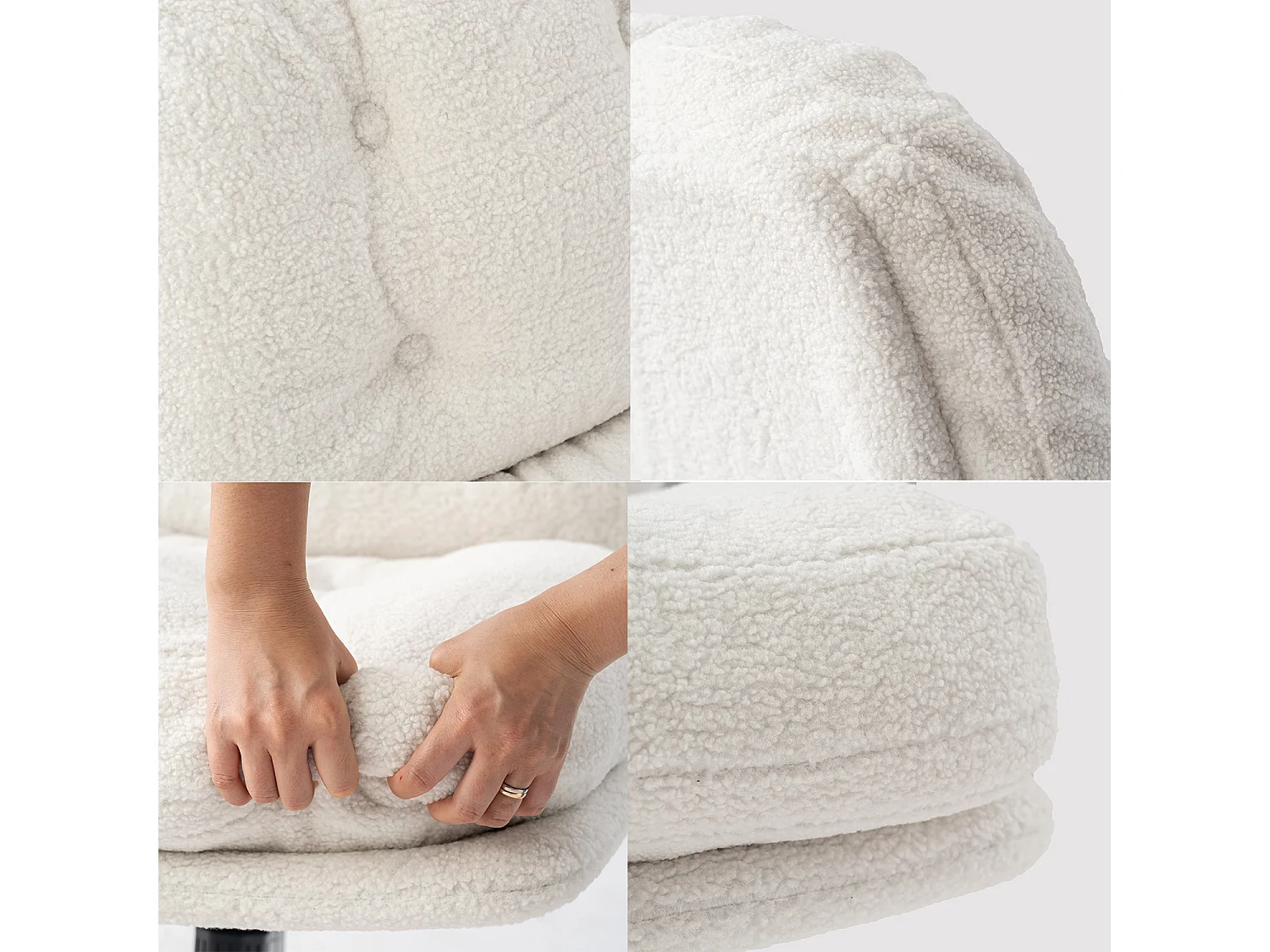 Fauteuil pivotant réglable en hauteur sans accoudoir en bouclette,ALINTONEX