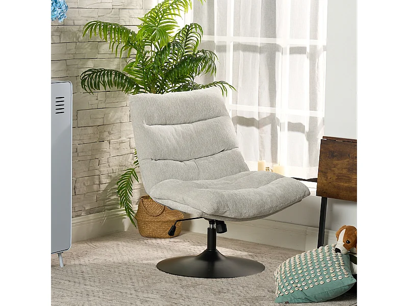 Fauteuil pivotant hauteur réglable avec inclinable sans accoudoirs en bouclette,LAMBERY