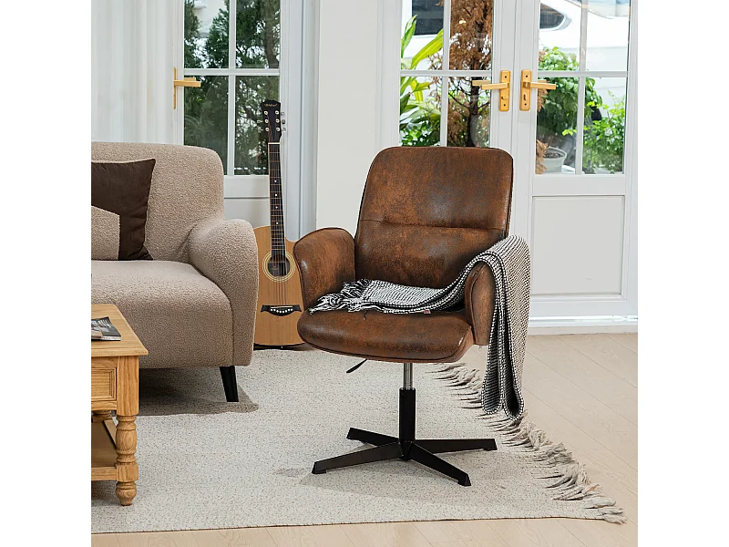 Fauteuil pivotant réglable en hauteur style rétro vintage,THOMASINA