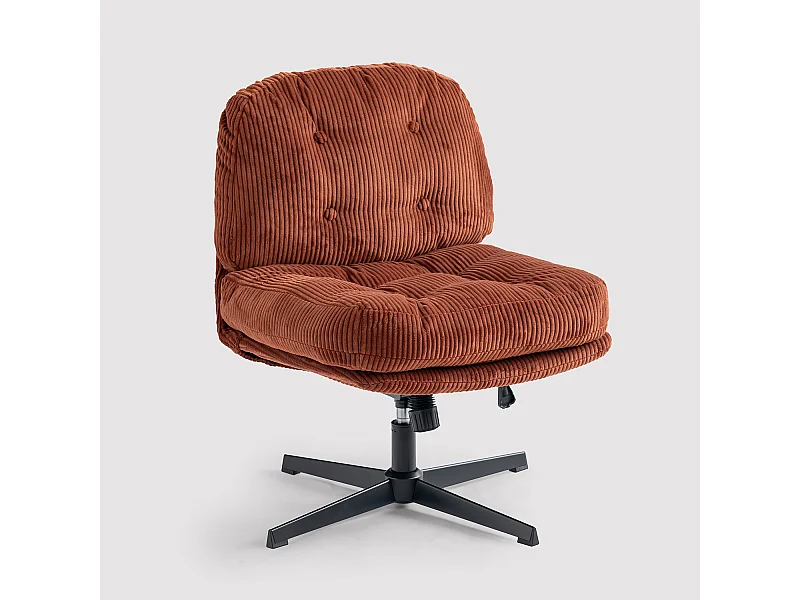 Fauteuil pivotant réglable en hauteur sans accoudoir en velours côtelé,ALINTONEX