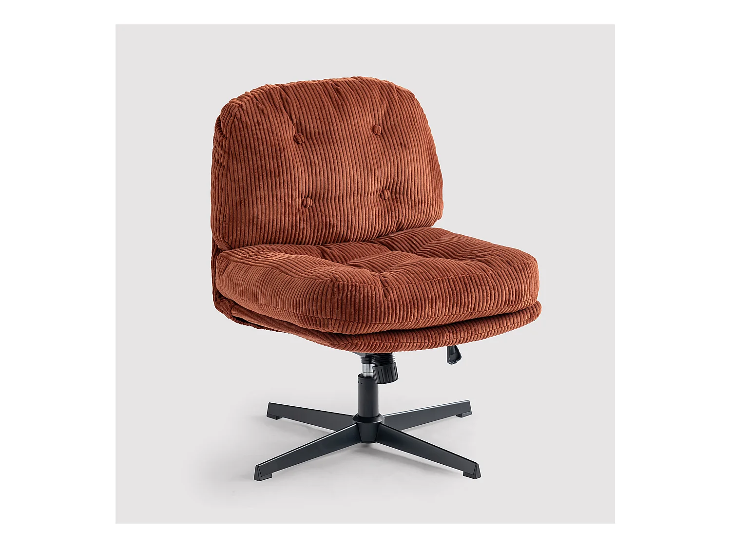 Fauteuil pivotant réglable en hauteur sans accoudoir en velours côtelé,ALINTONEX