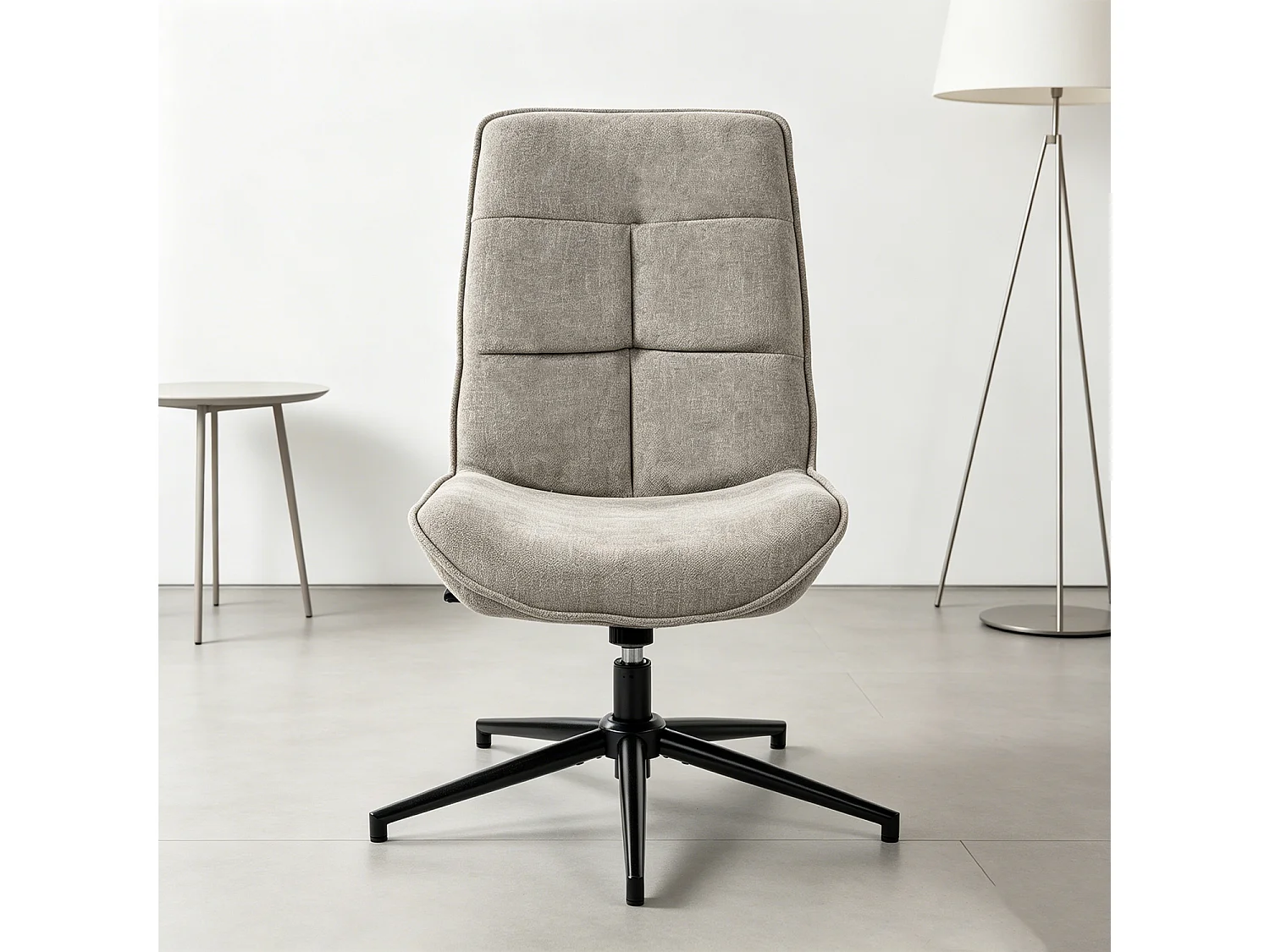 Fauteuil pivotant réglable en hauteur sans accoudoir en chenille style moderne,CHARLOTTE