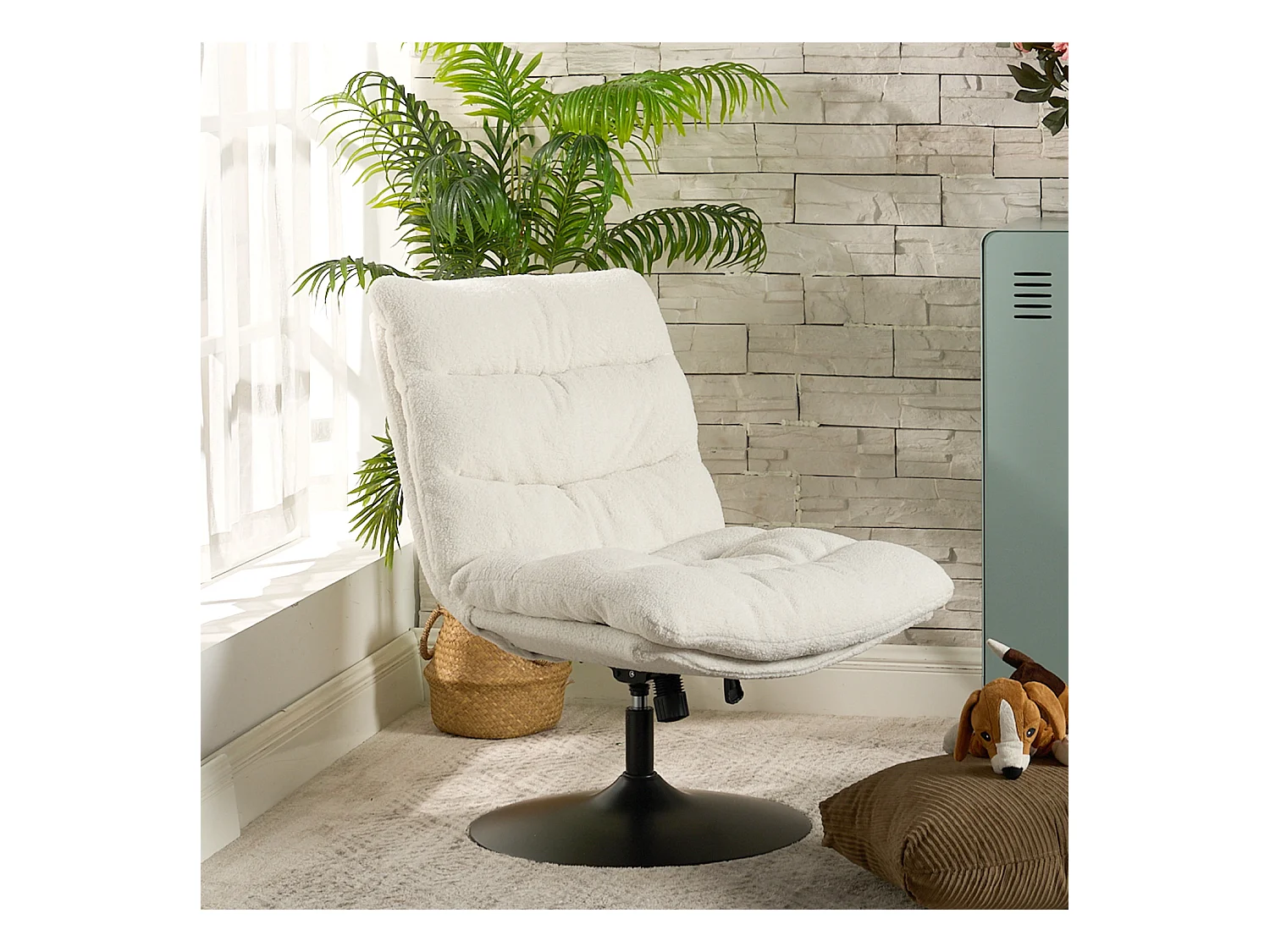 Fauteuil pivotant hauteur réglable avec inclinable sans accoudoirs,LAMBERY