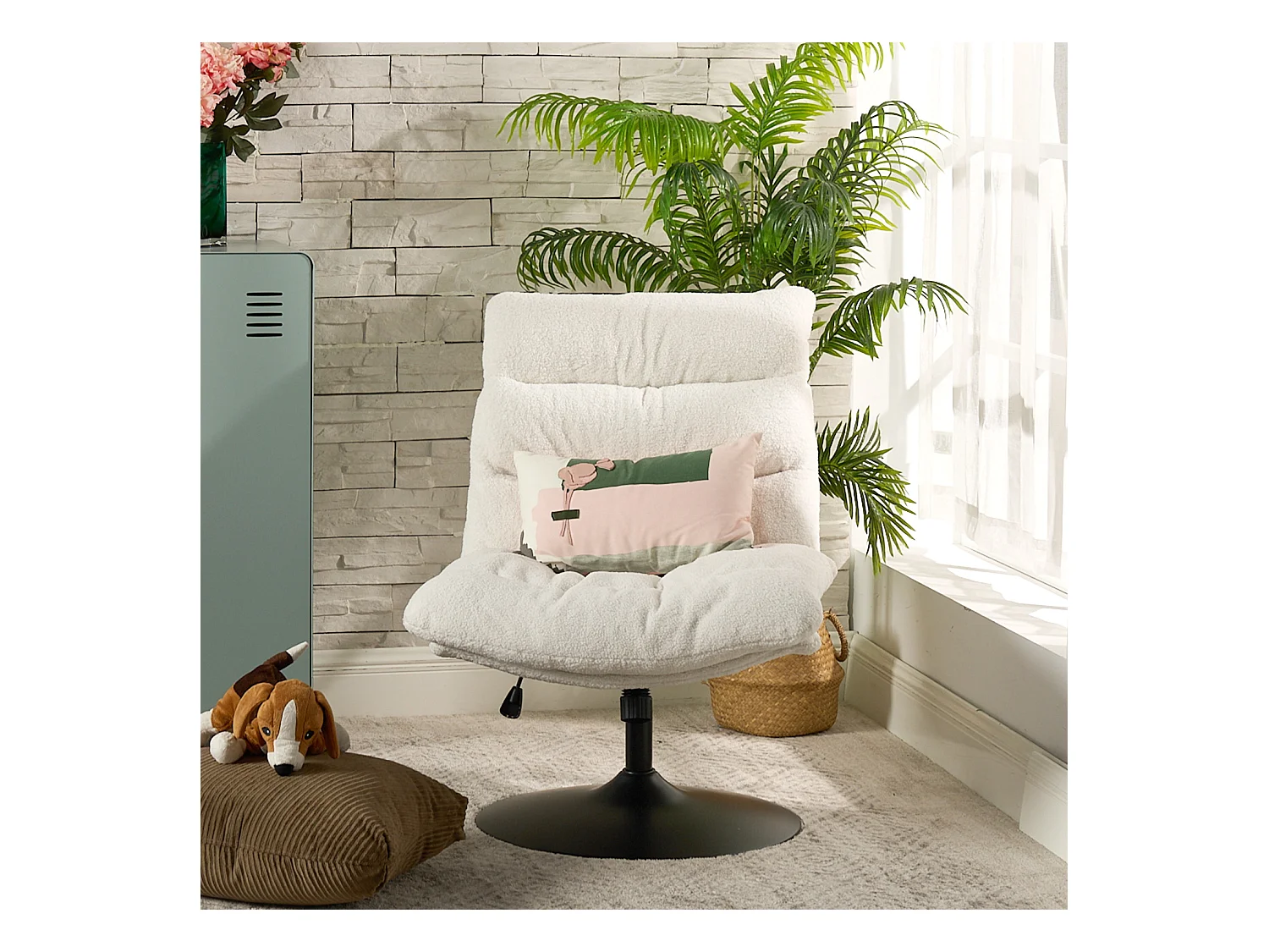 Fauteuil pivotant hauteur réglable avec inclinable sans accoudoirs,LAMBERY