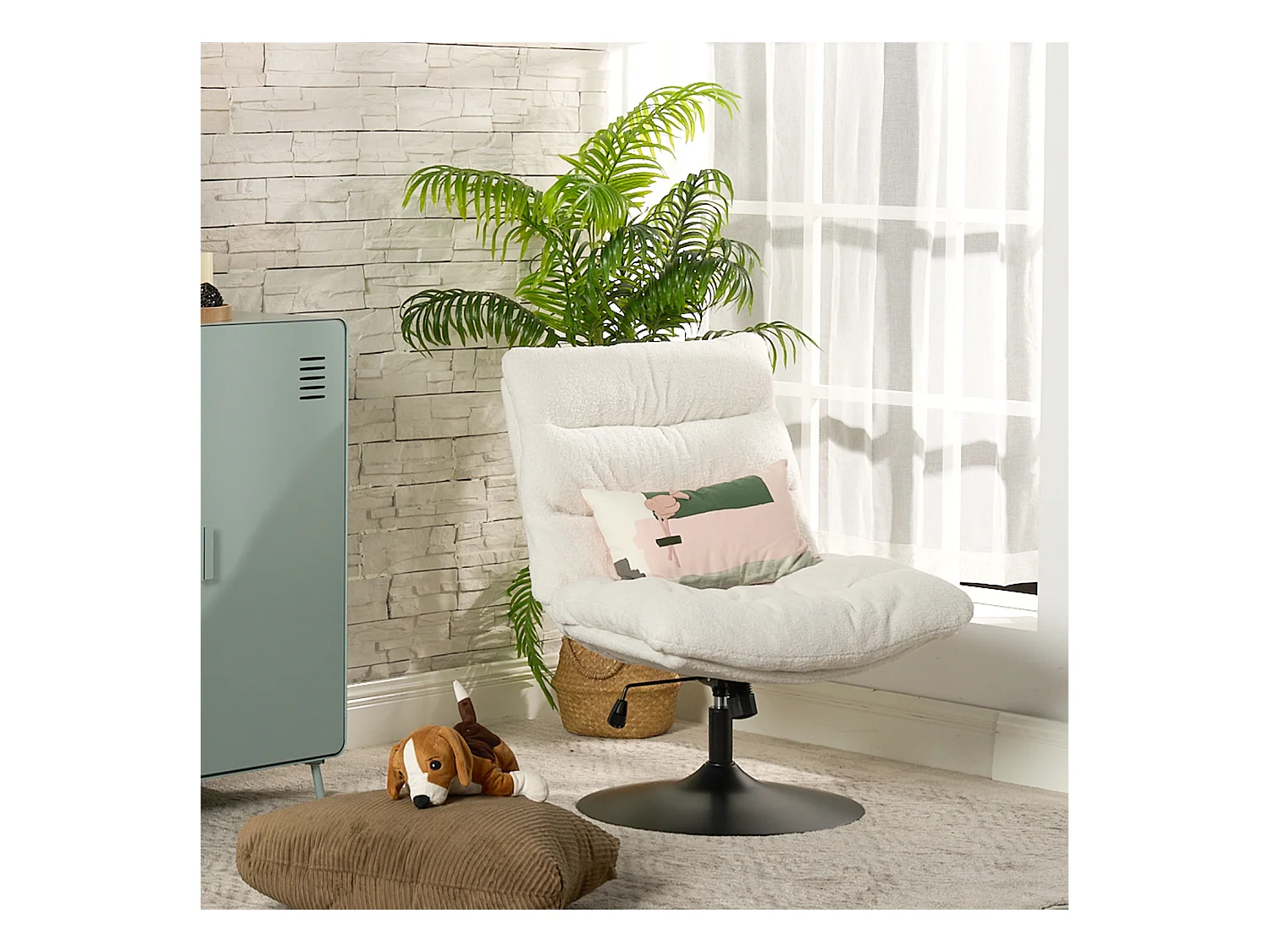 Fauteuil pivotant hauteur réglable avec inclinable sans accoudoirs,LAMBERY