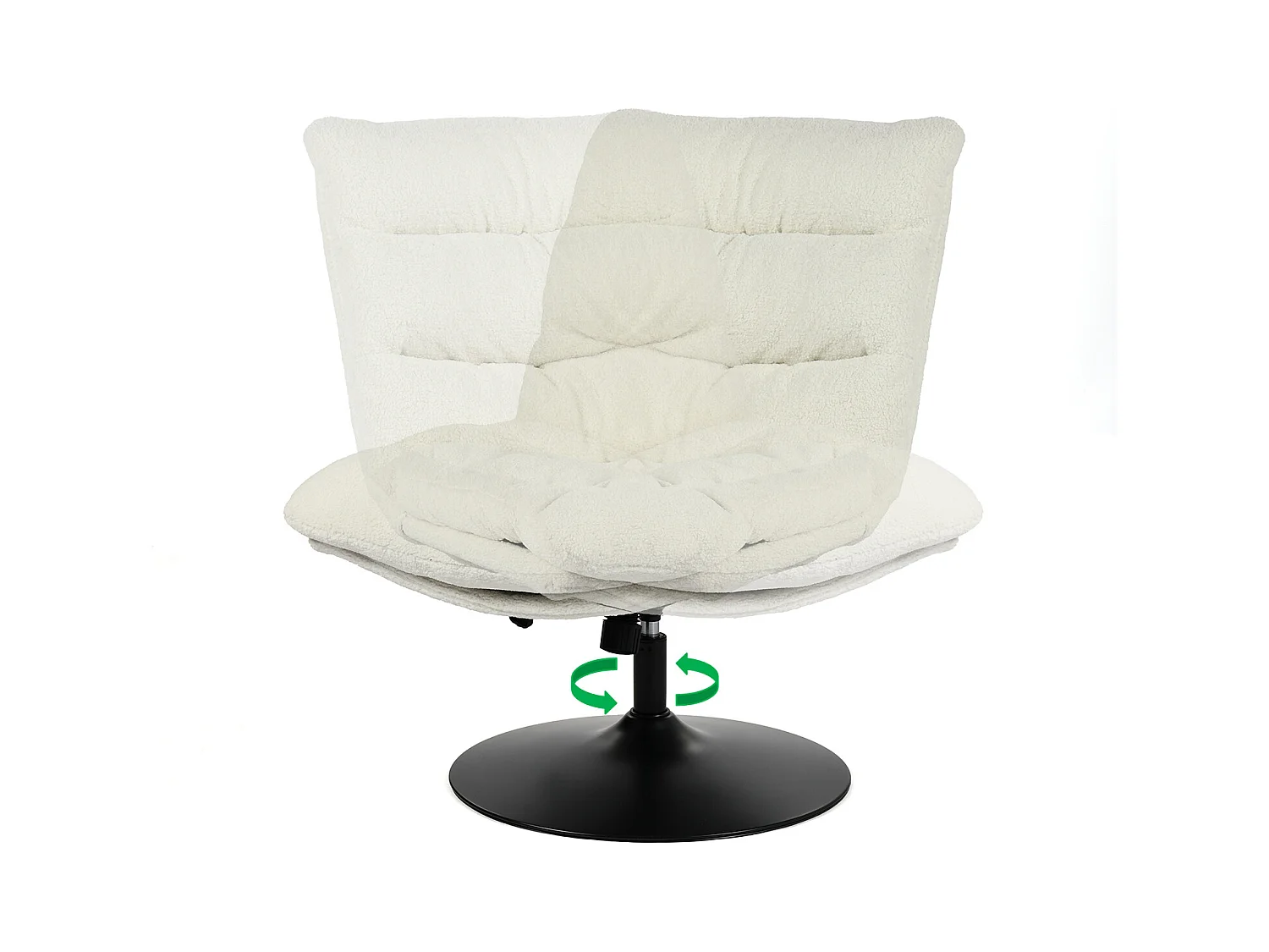 Fauteuil pivotant hauteur réglable avec inclinable sans accoudoirs,LAMBERY