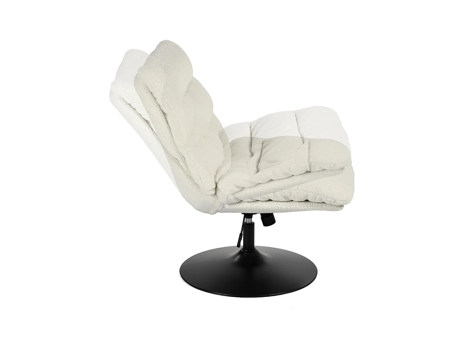 Fauteuil pivotant hauteur réglable avec inclinable sans accoudoirs,LAMBERY