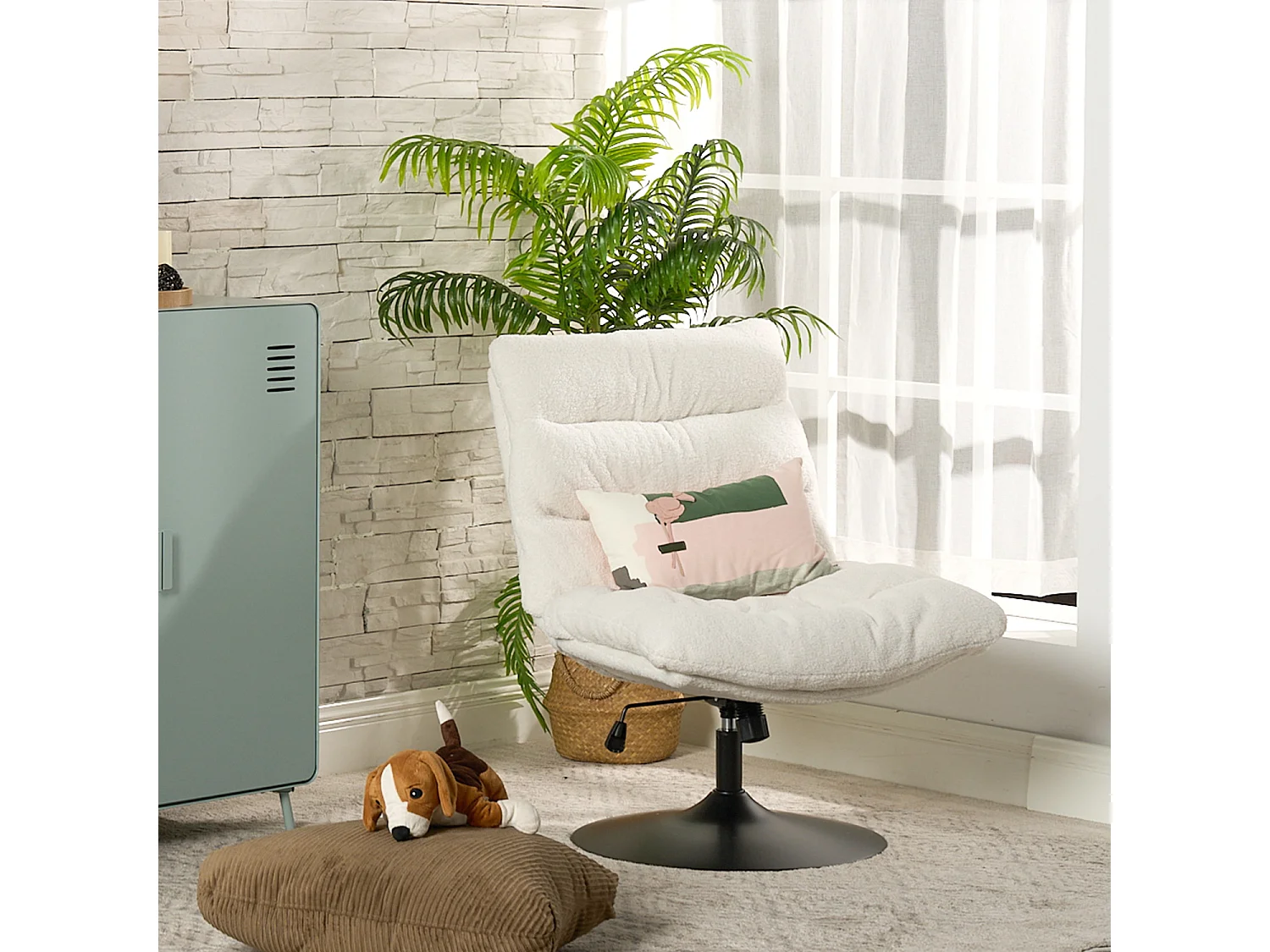 Fauteuil pivotant hauteur réglable avec inclinable sans accoudoirs,LAMBERY