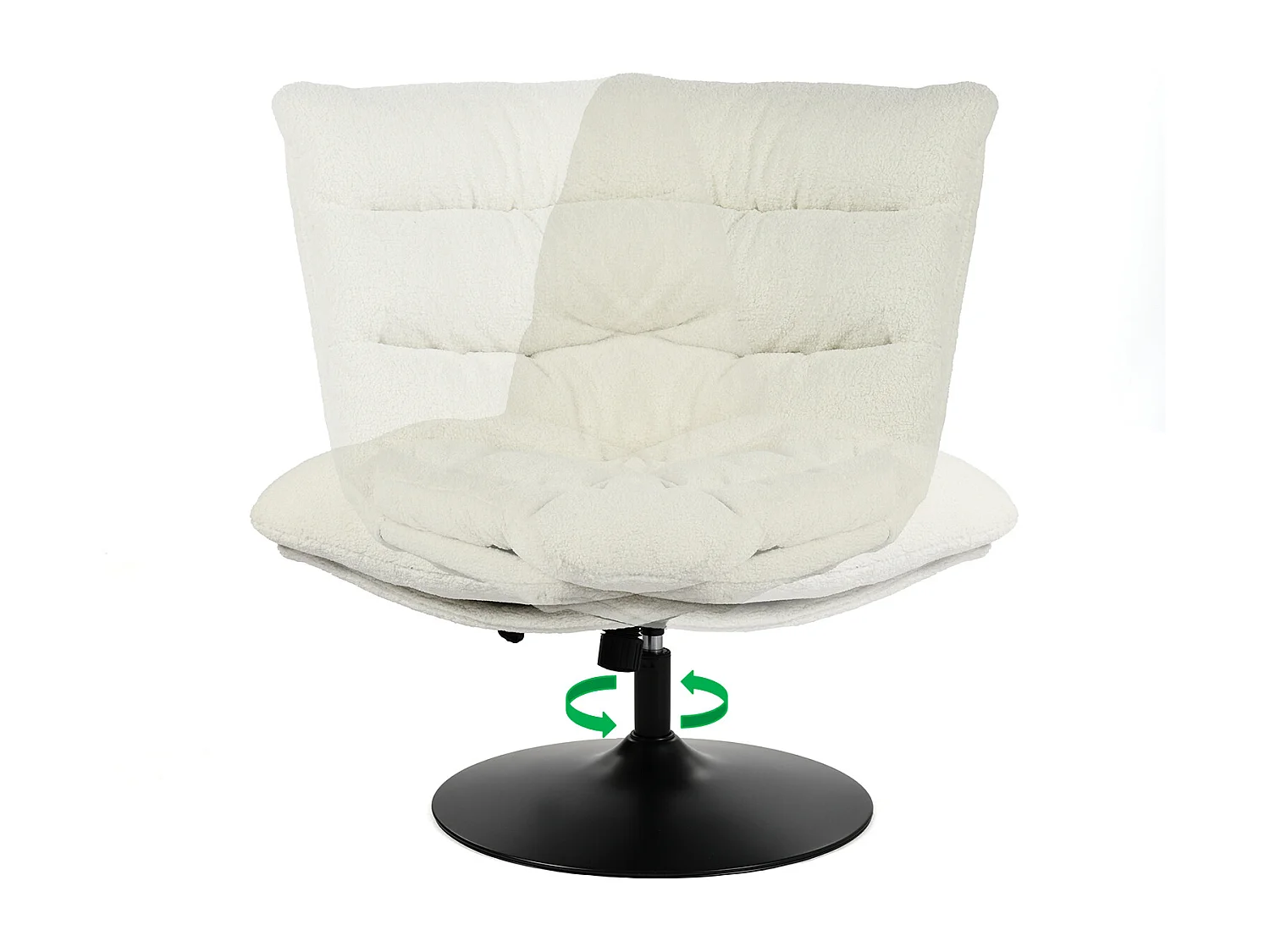 Fauteuil pivotant hauteur réglable avec inclinable sans accoudoirs,LAMBERY