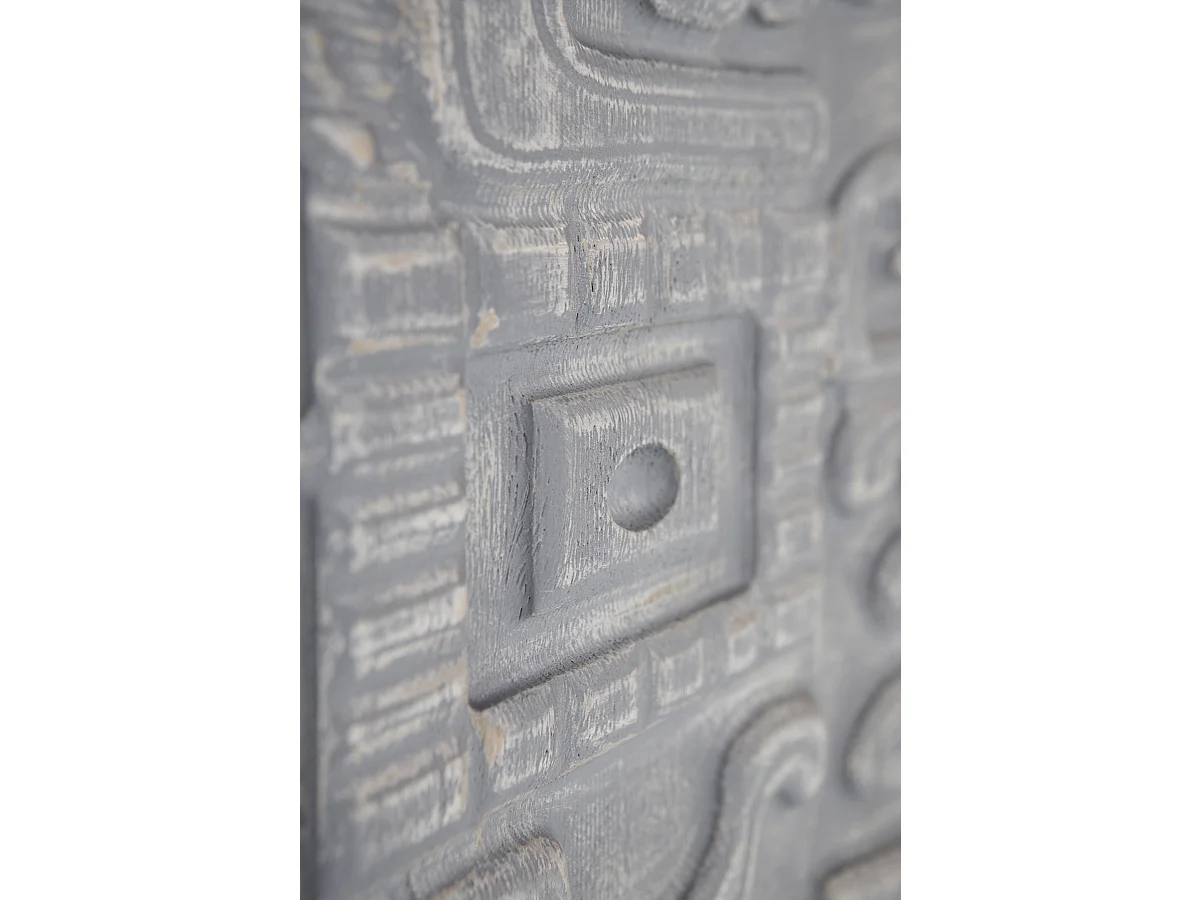 Meuble TV 2 portes et 2 tiroirs gris en bois de manguier