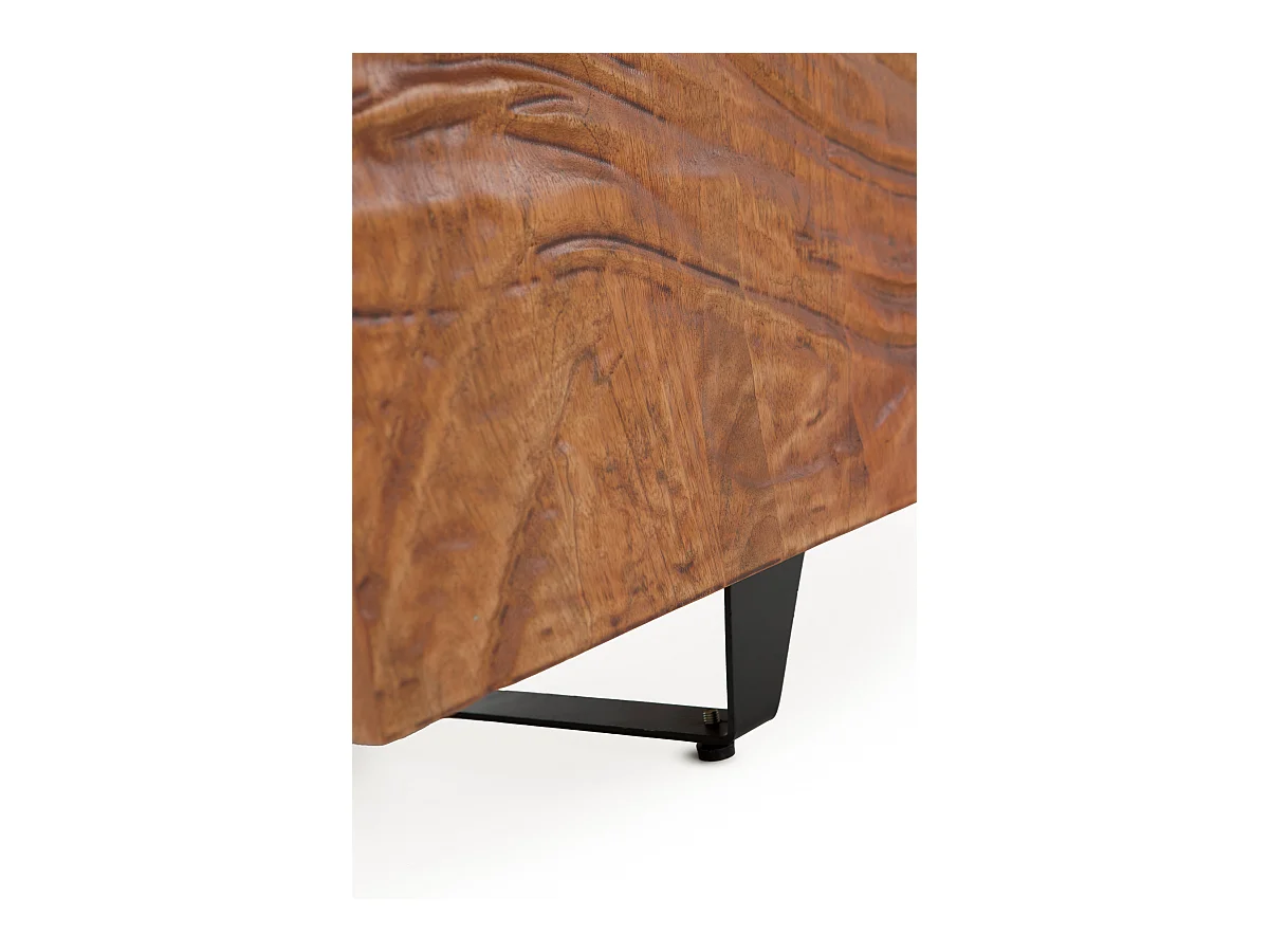 Mueble TV de 2 puertas y 2 cajones en madera maciza de mango