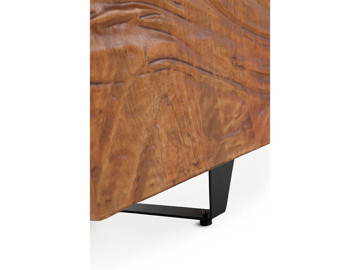 Meuble TV 2 portes et 2 tiroirs en bois massif de manguier