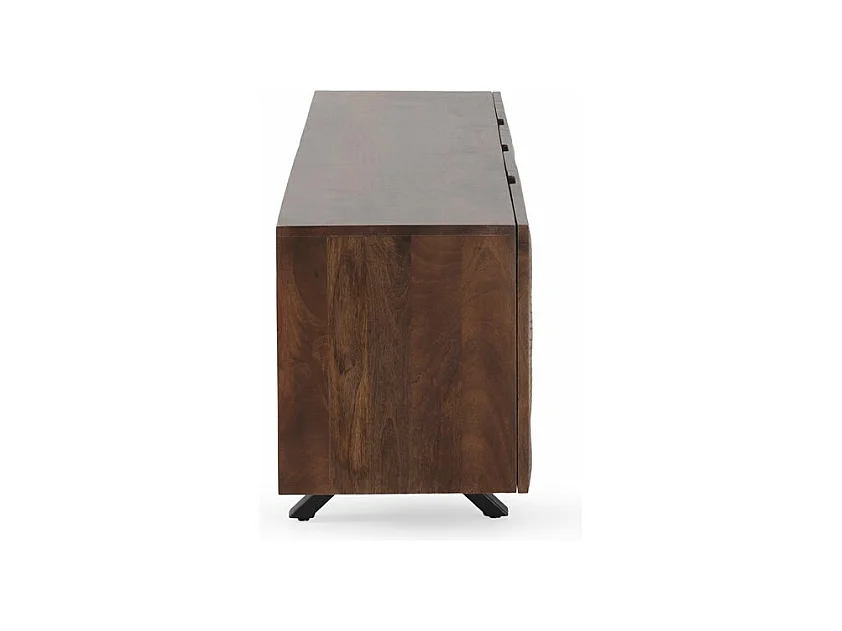 Meuble TV 2 portes et 2 tiroirs en bois massif de manguier