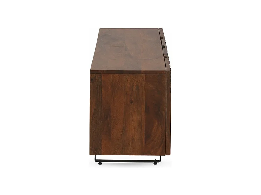 Mueble TV de 2 puertas y 2 cajones de madera maciza de mango