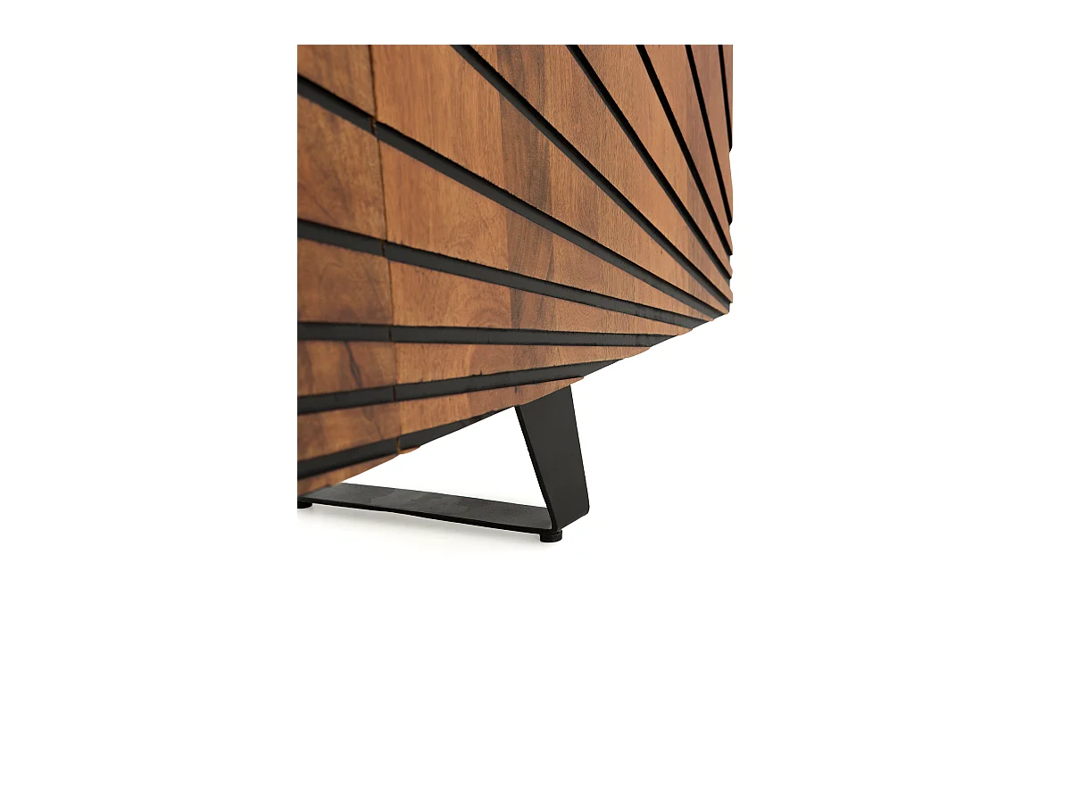 Mueble TV de 2 puertas y 2 cajones de madera maciza de mango