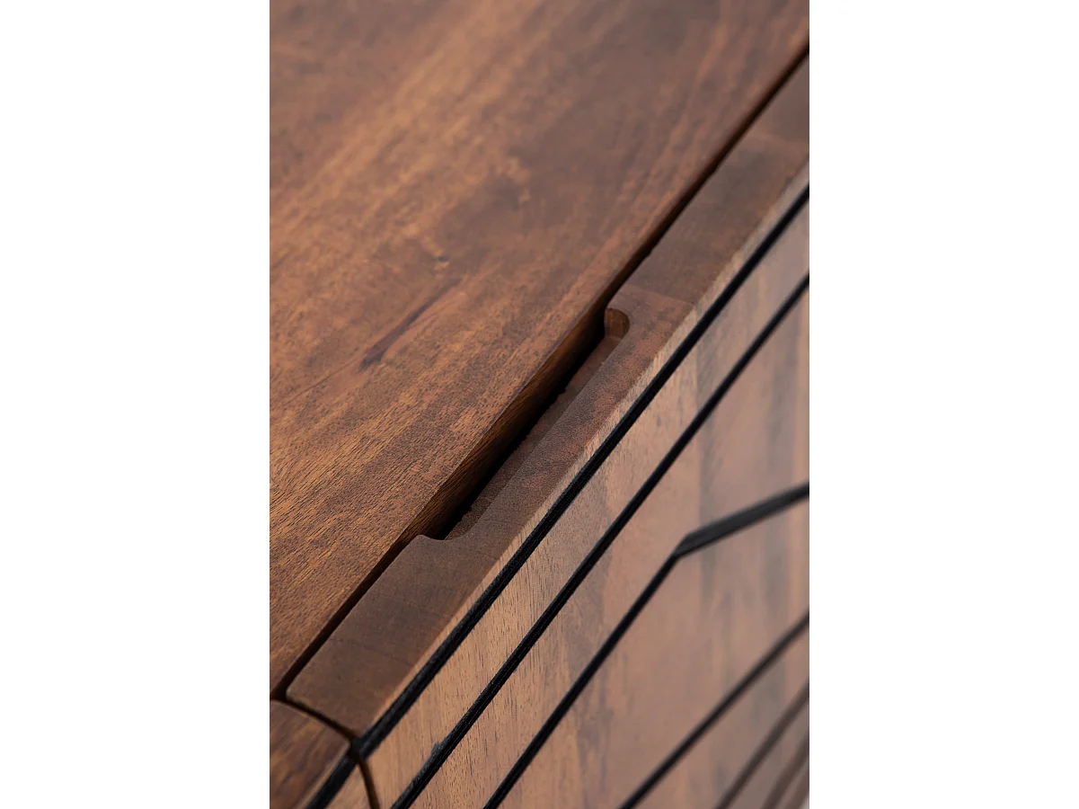 Mueble TV de 2 puertas y 2 cajones de madera maciza de mango