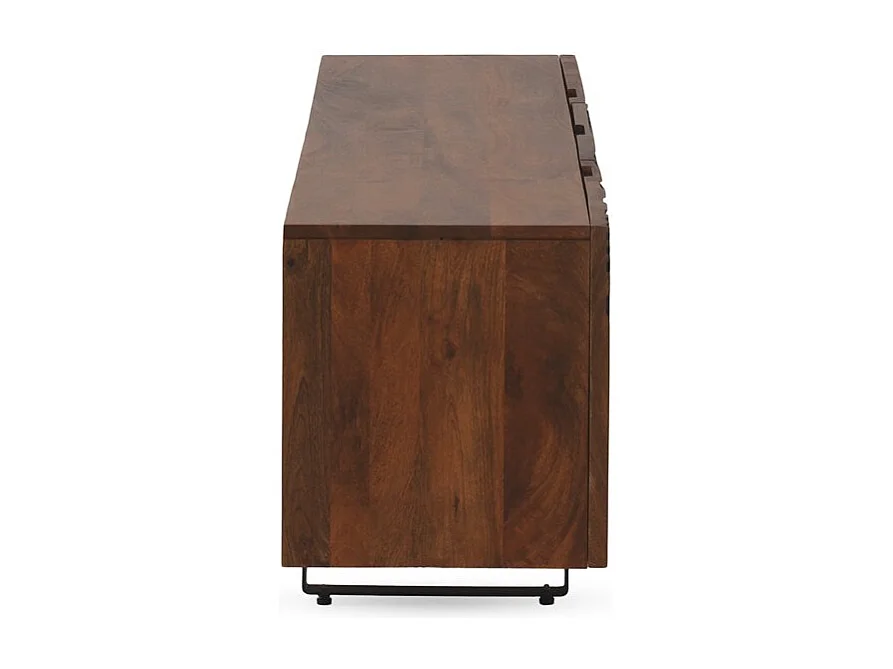 Mueble TV de 2 puertas y 2 cajones de madera maciza de mango