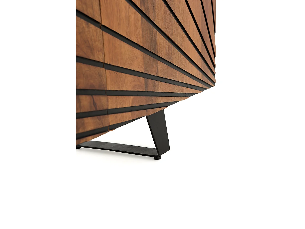 Mueble TV de 2 puertas y 2 cajones de madera maciza de mango