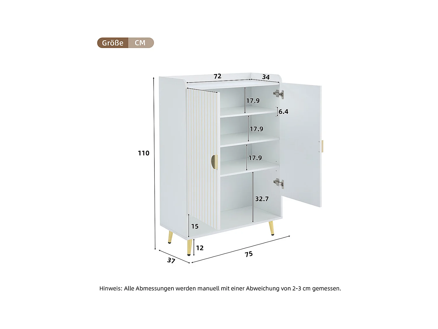 Meuble à chaussures moderne à deux portes meuble d'entrée rangement en MDF à 3 niveaux blanc avec tiroir inférieur ouvert blanc