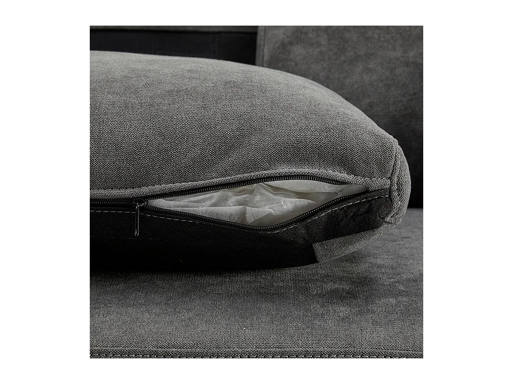 Canapé d'angle canapé convertible coffre de rangement et étagère intégrée gris foncé