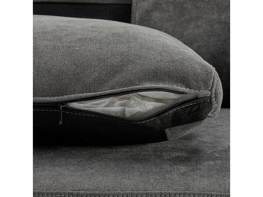 Canapé d'angle canapé convertible coffre de rangement et étagère intégrée gris foncé