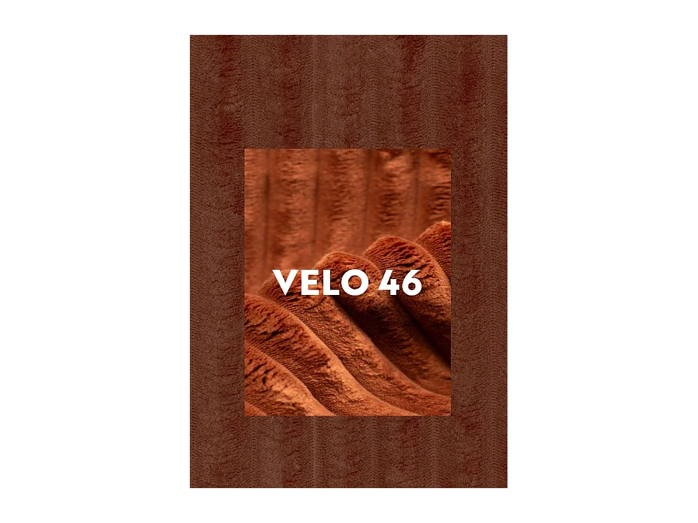 Lit à sommier tapissier avec sommier et surmatelas TRENTO tissu peluche cordon 160x200 cm cuivre H3-Bonell