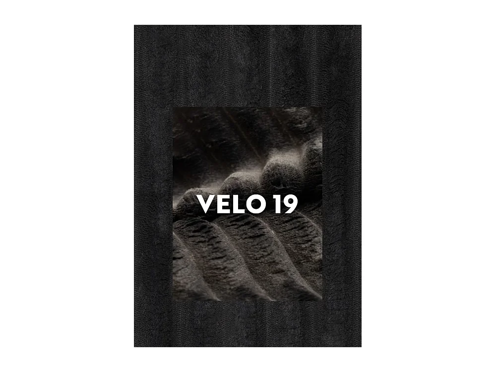 Lit à sommier tapissier avec sommier et surmatelas TRENTO en tissu peluche 180x200 cm noir H3-Bonell