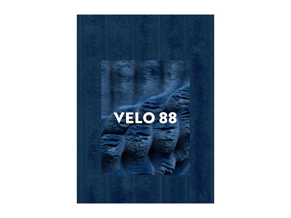 Lit à sommier tapissier avec sommier et surmatelas TRENTO en tissu peluche 180x200 cm bleu foncé H3-Bonell