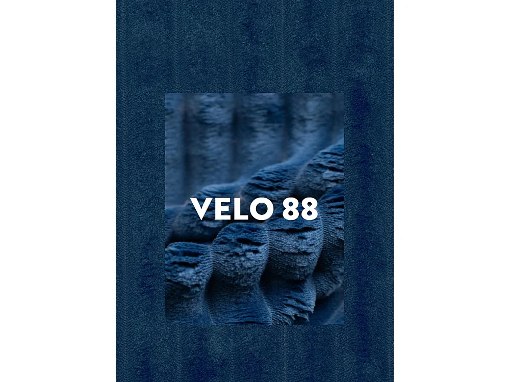 Lit à sommier tapissier avec sommier et surmatelas TRENTO en tissu peluche 180x200 cm bleu foncé H3-Bonell