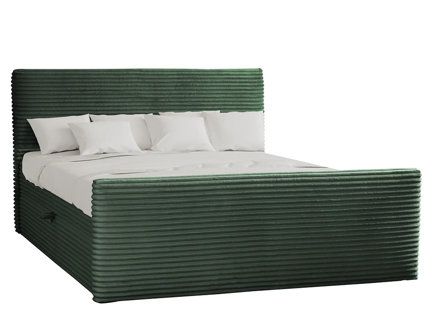 Boxspringbett mit bettkasten und topper TRENTO stoff  Plüsch Cord 180x200 cm Grün H3-Bonell