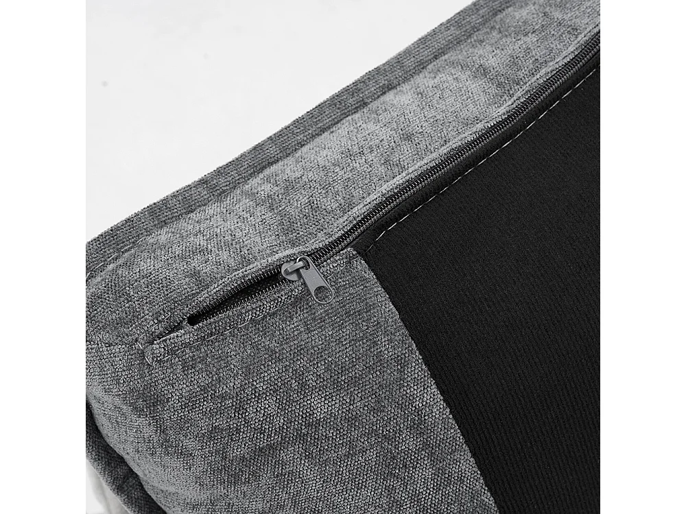 Canape d'angle rembourrés 3 places avec ports USB et Type-C avec deux porte-gobelets lin gris