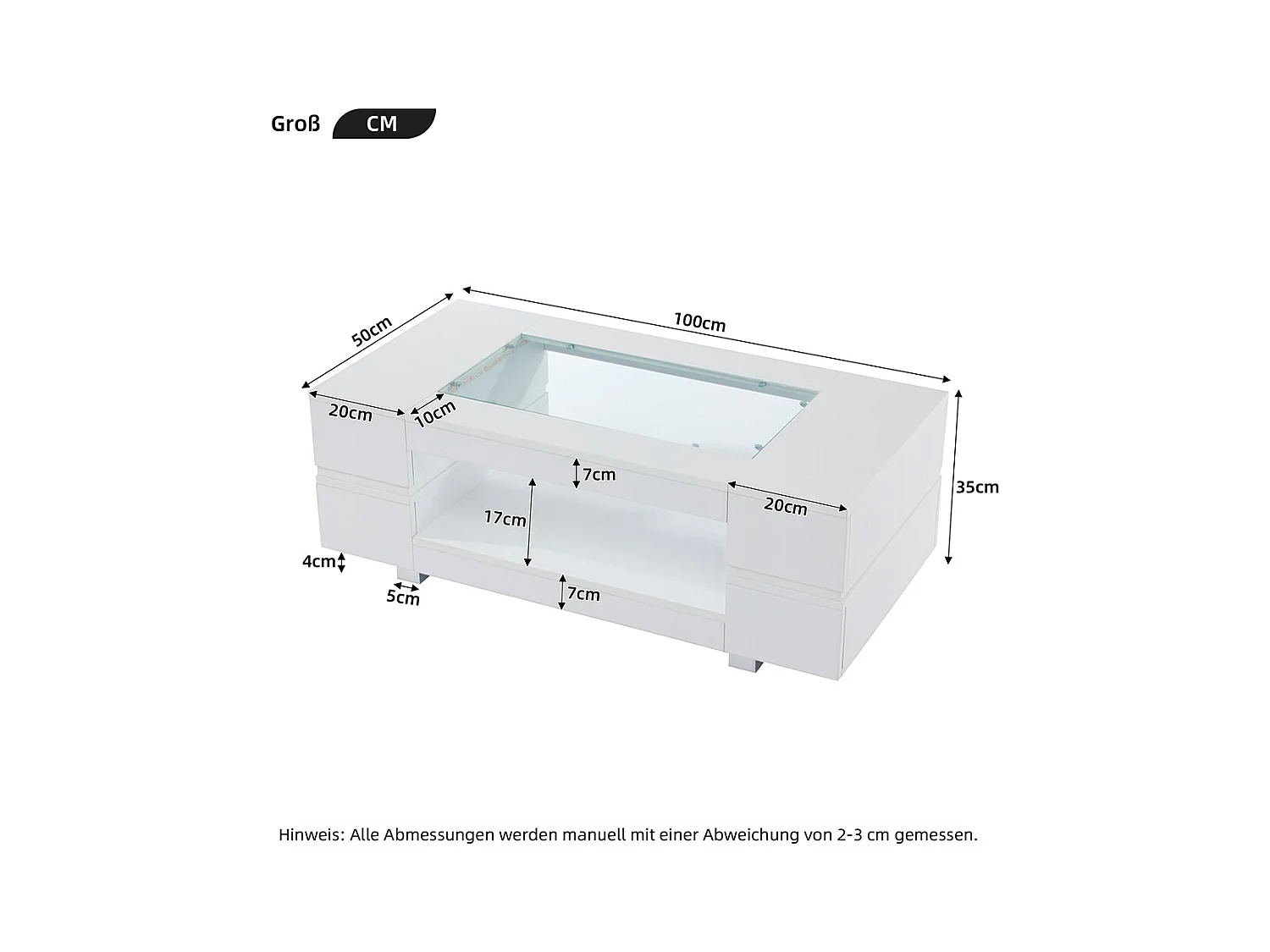 Table basse LED avec commande Bluetooth par application table double couche design creux brillant pour fêtes bureaux et salons blanc