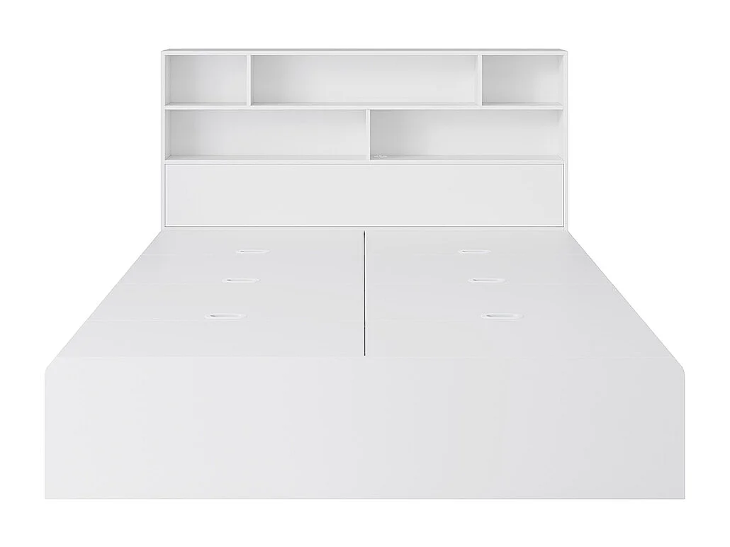 Lit avec rangement 140x200 cm lit double avec port USB avec coffre de rangement sous le lit avec espace de rangement blanc