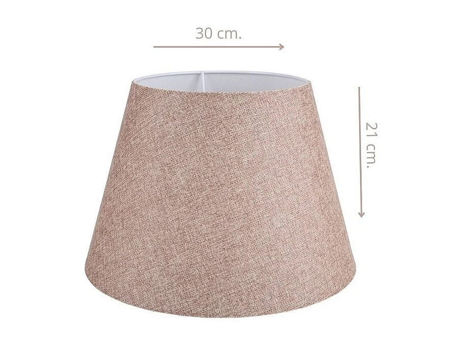 Lampada da tavolo treppiede bianco e paralume tessuto colore beige PIKOBI2634