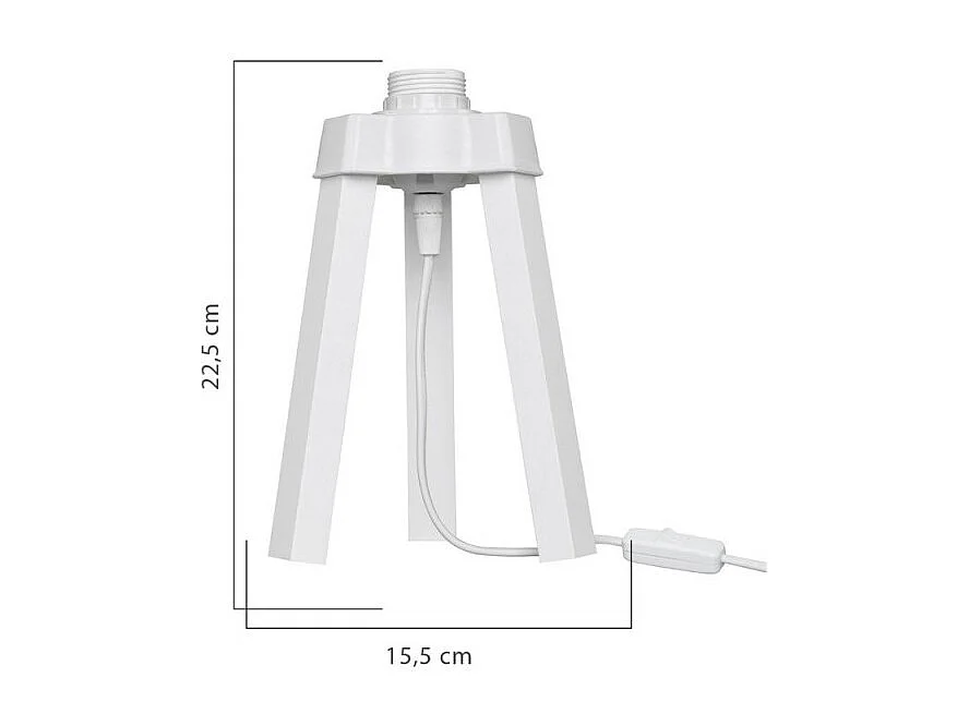 Lampada da tavolo treppiede bianco e paralume tessuto colore beige PIKOBI2634