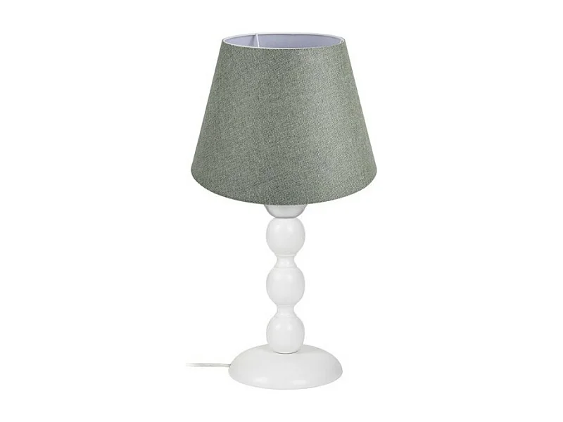 Lampada da tavolo base bianca e paralume tessuto colore verde LAGUNAH272638