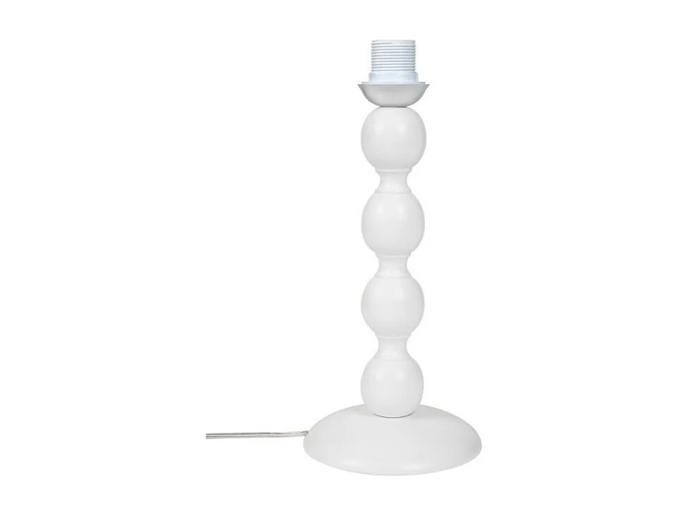 Lampada da tavolo base bianca e paralume tessuto colore beige LAGUNAH372634