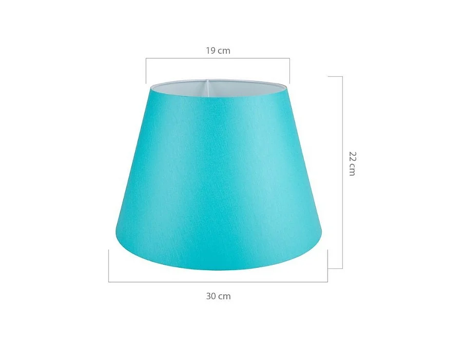 Lampada da tavolo base bianca e paralume tessuto colore turchese LAGUNAH372877