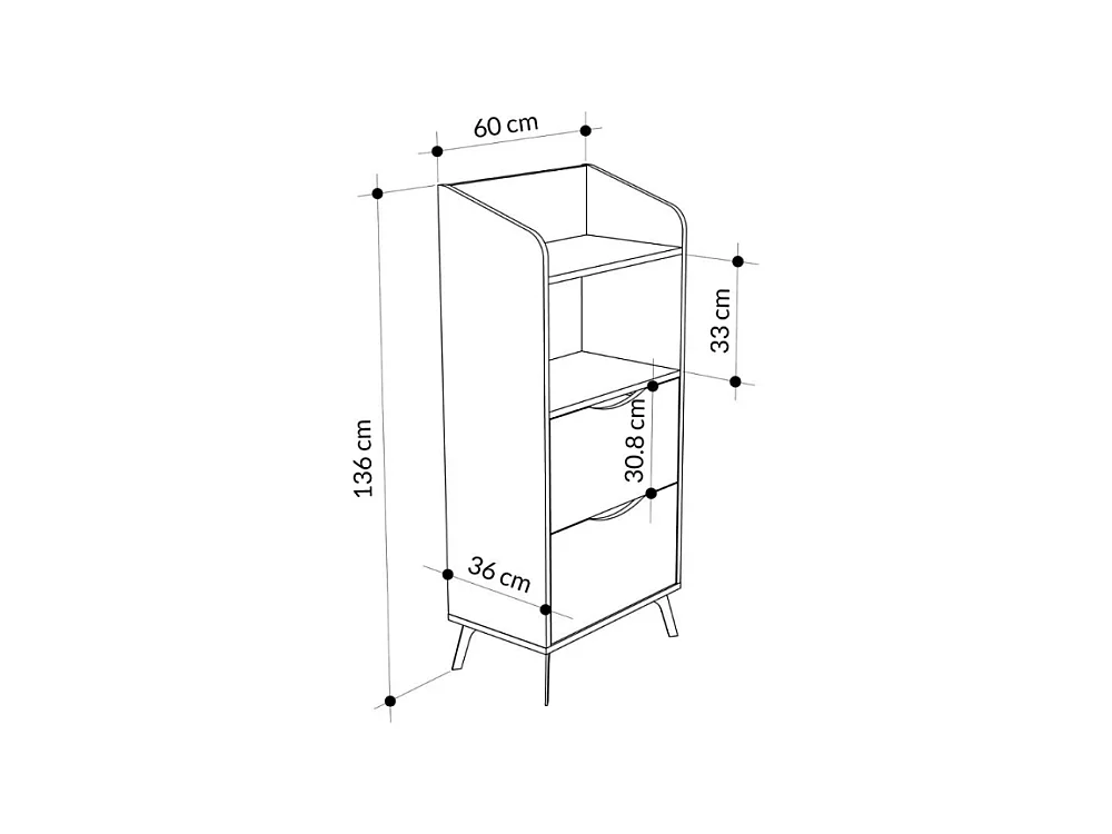 Mobile multiuso con cassetti Gorki colore antracite