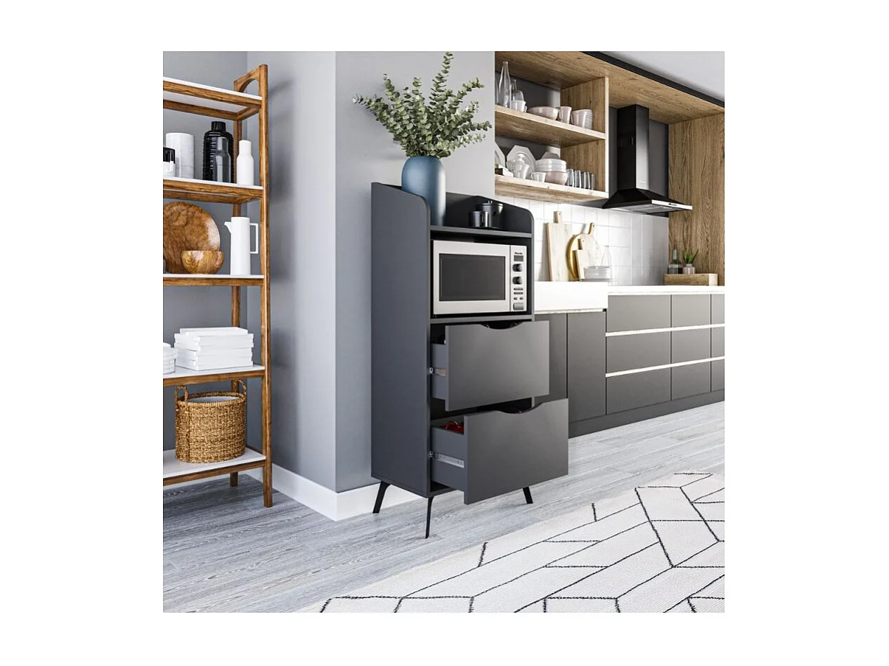 Mobile multiuso con cassetti Gorki colore antracite