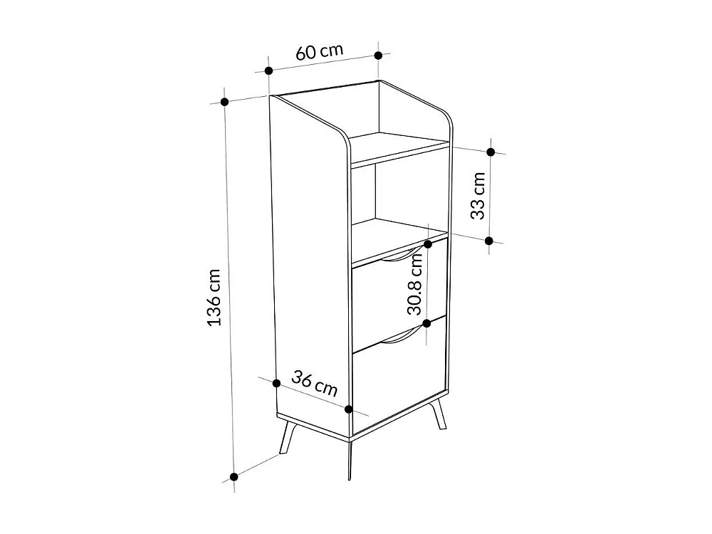 Mobile multiuso con cassetti Gorki colore antracite