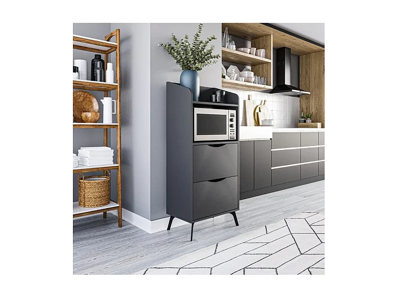 Mobile multiuso con cassetti Gorki colore antracite