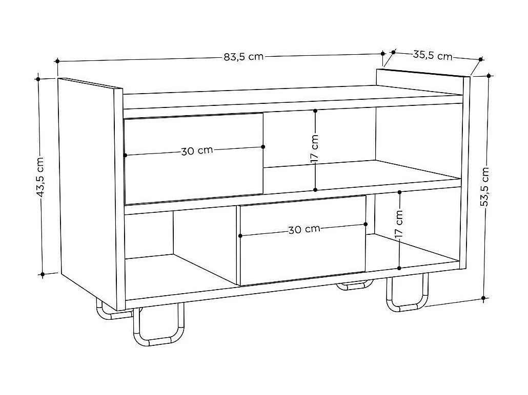 Panca scarpiera retro grey Troy con cuscino